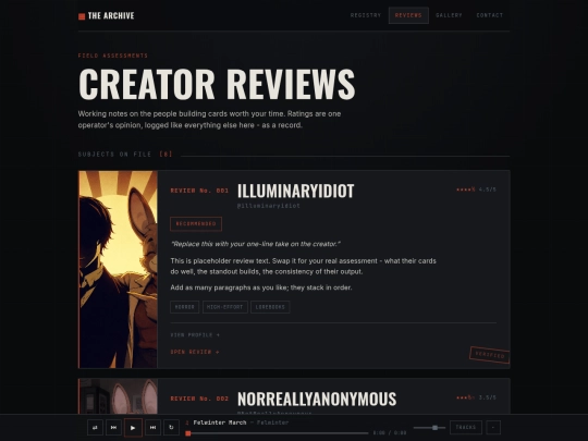 reviews screenshot