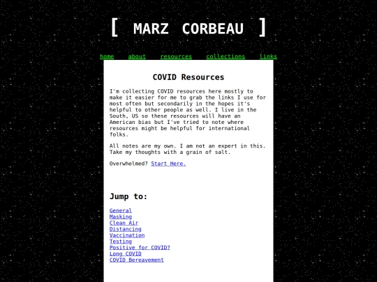covidresources screenshot