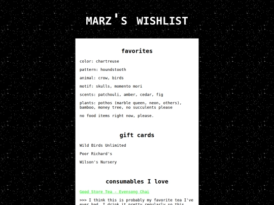 wishlist screenshot