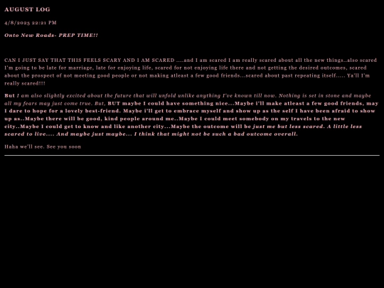 August log screenshot