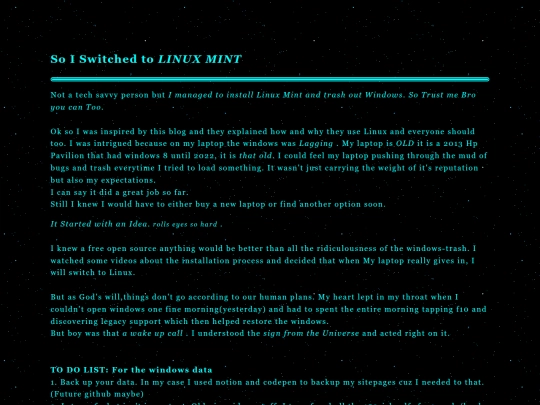 BLOGS/So I Switched to LINUX MINT screenshot