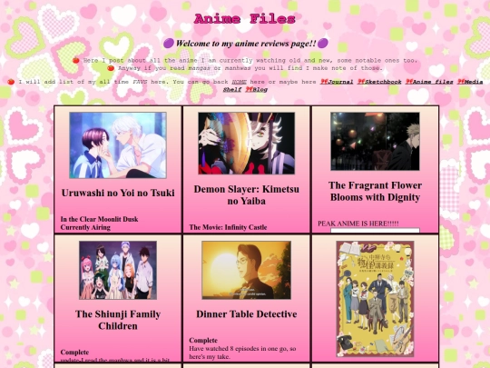 anime page screenshot