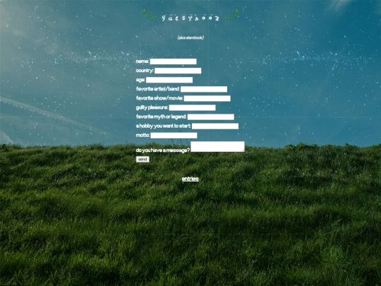 guestbook screenshot