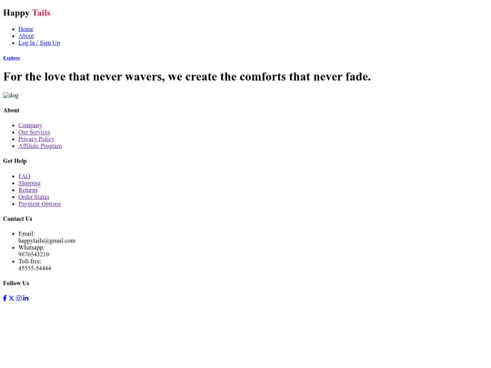 happy tails/HTML screenshot