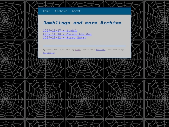 lycosa's-web/archive screenshot