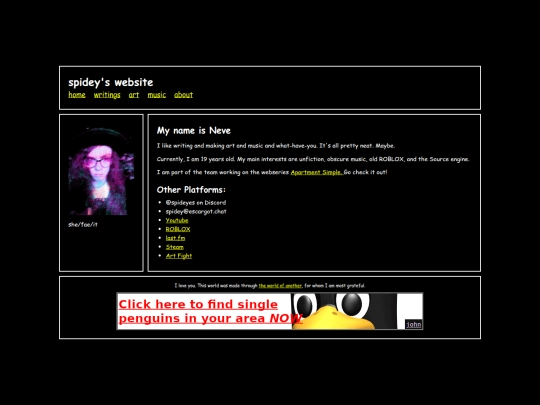 aboutme screenshot