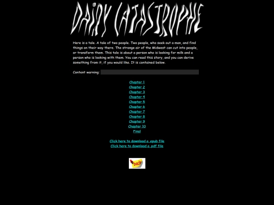 writings/dairycatastrophe/chapterselect screenshot