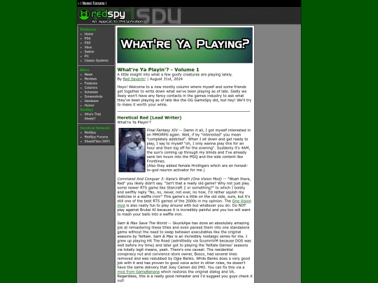RedSpy/columns/wyp/whatreyaplayinvol1 screenshot