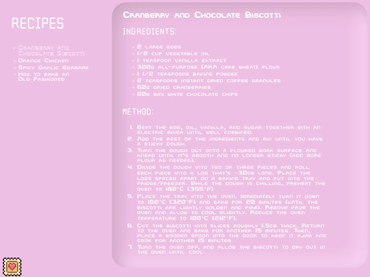 recipes screenshot