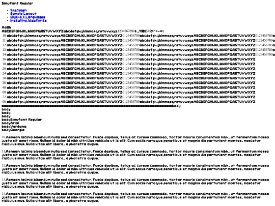 FONT/simufont-regular-demo screenshot