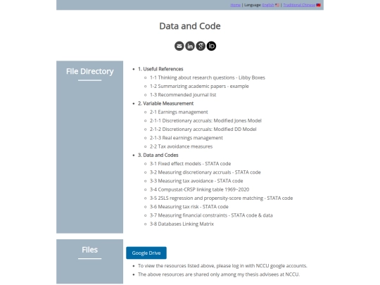 Data and Code screenshot
