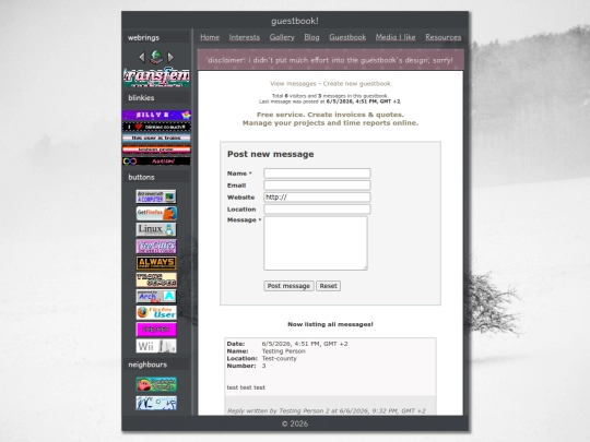 guestbook screenshot