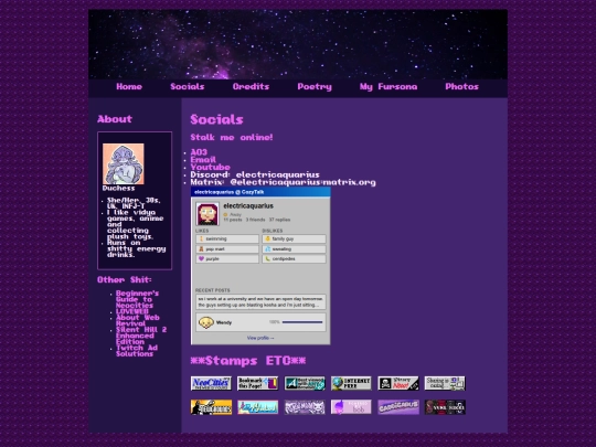 socials screenshot