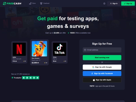 out/Freecash screenshot