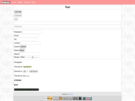 test screenshot