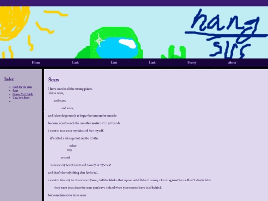 poetry/scars screenshot