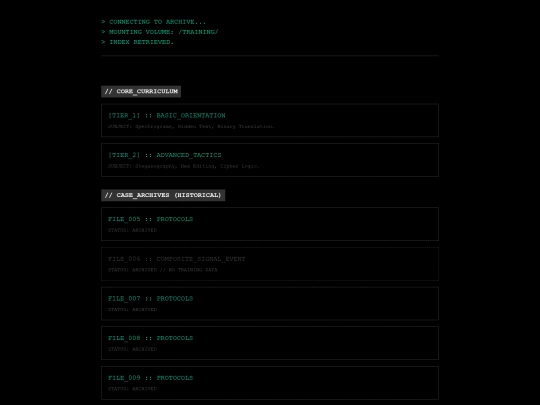 training screenshot