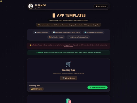 menu screenshot