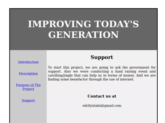 Support screenshot