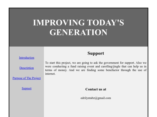 support screenshot