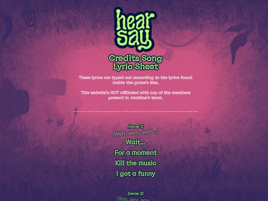hear-say-lyrics screenshot