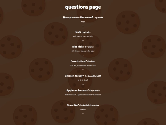 questions screenshot