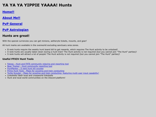 webpage/hunts screenshot