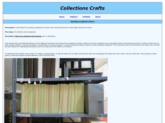 Portfolio/scrapbooks screenshot