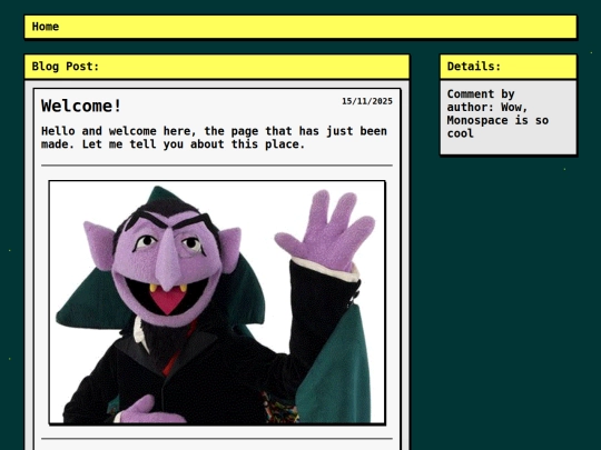 blog/Welcome screenshot