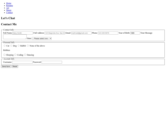 contact screenshot
