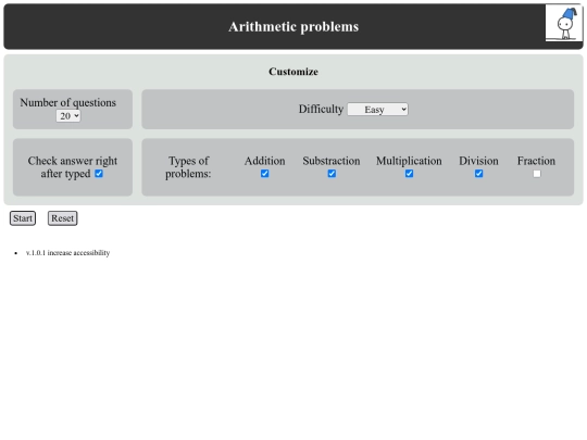 Arithmetic_Problems v.1.0.1 screenshot