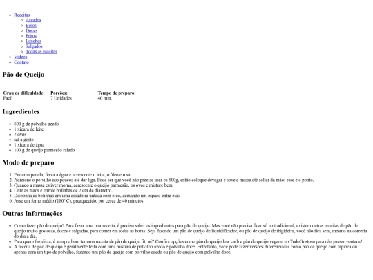 receitas/paodequeijo screenshot