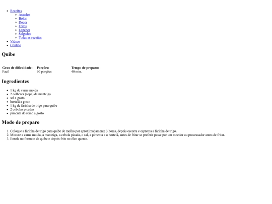 receitas/quibe screenshot