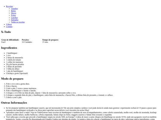 receitas/x-tudo screenshot