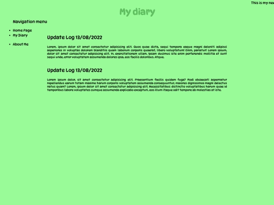 diary screenshot