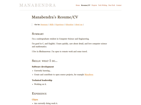 resume screenshot