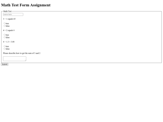 mathtest screenshot