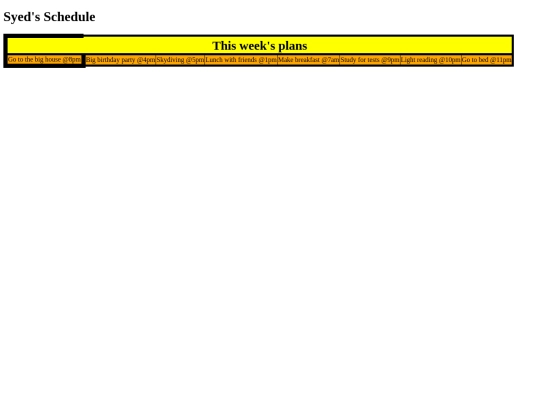 schedule screenshot