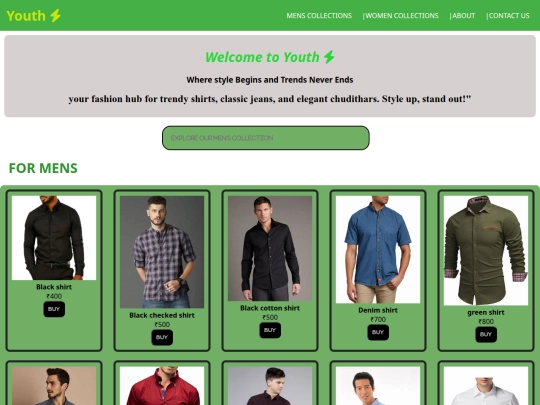 youth website screenshot