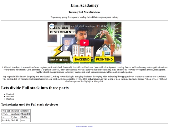 Register for a course screenshot