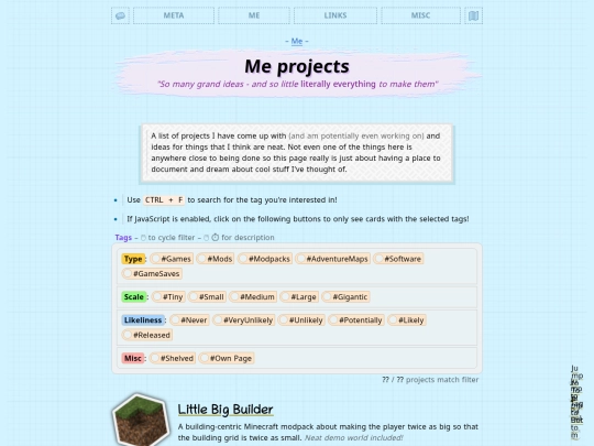 simple/me/projects screenshot