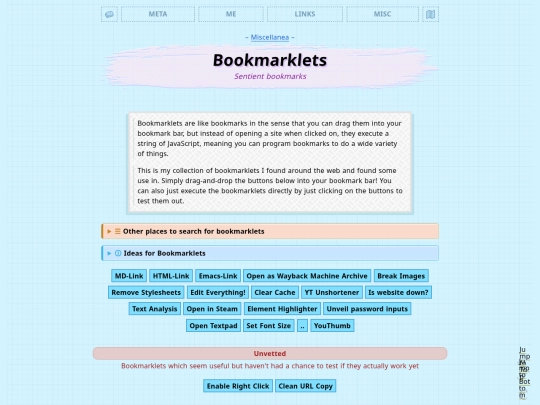 simple/misc/bookmarklets screenshot