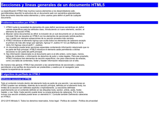 sections screenshot