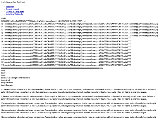 webfontkit-20220306-170901/louis_george_cafe_bold_italic-demo screenshot