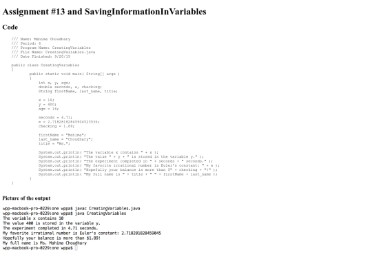 Intro/priniting/13/SavingInformationInVariable screenshot
