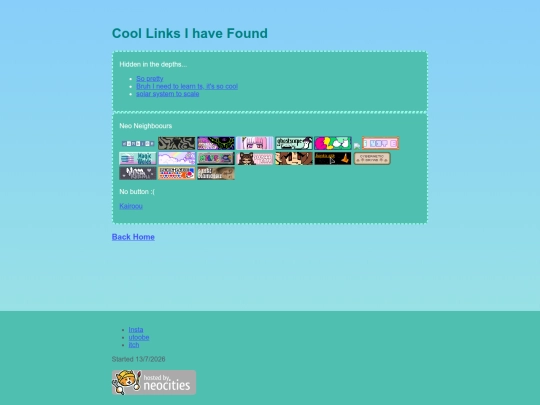 Pages/links screenshot