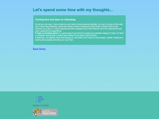 Pages/thoughts screenshot
