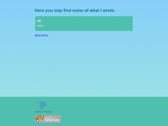 Pages/writings screenshot