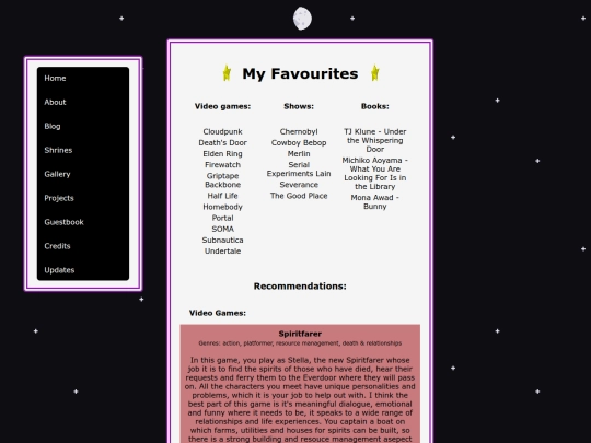 favourites screenshot