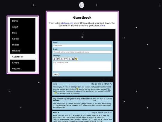 guestbook screenshot
